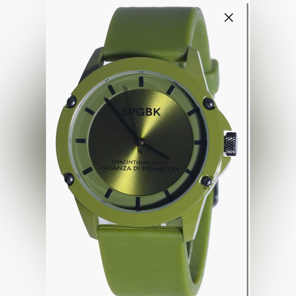 Unisex SPBK spring break watch army green 4mm silicone discontinued color